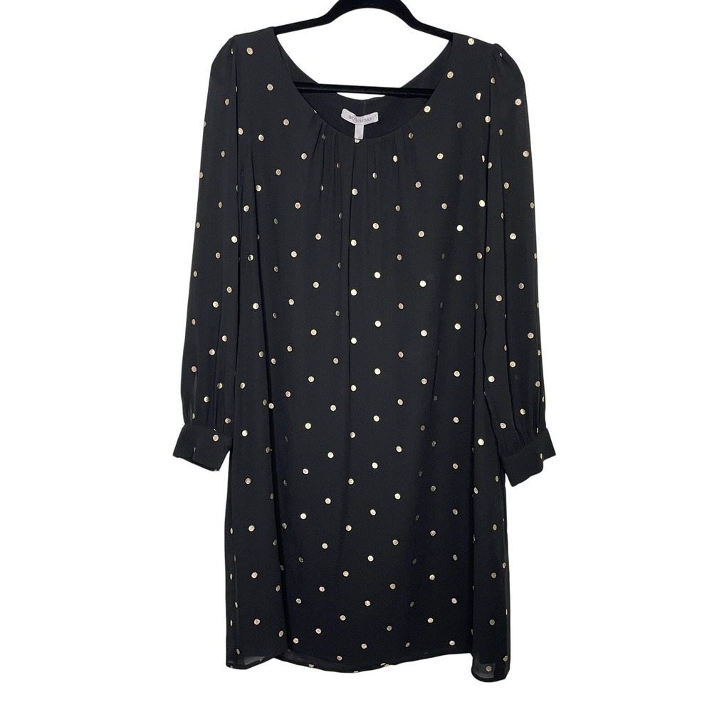 Bravissimo Simone Dress Womens 12 Black Gold Polka Dot Curvy Festive Glam NWT